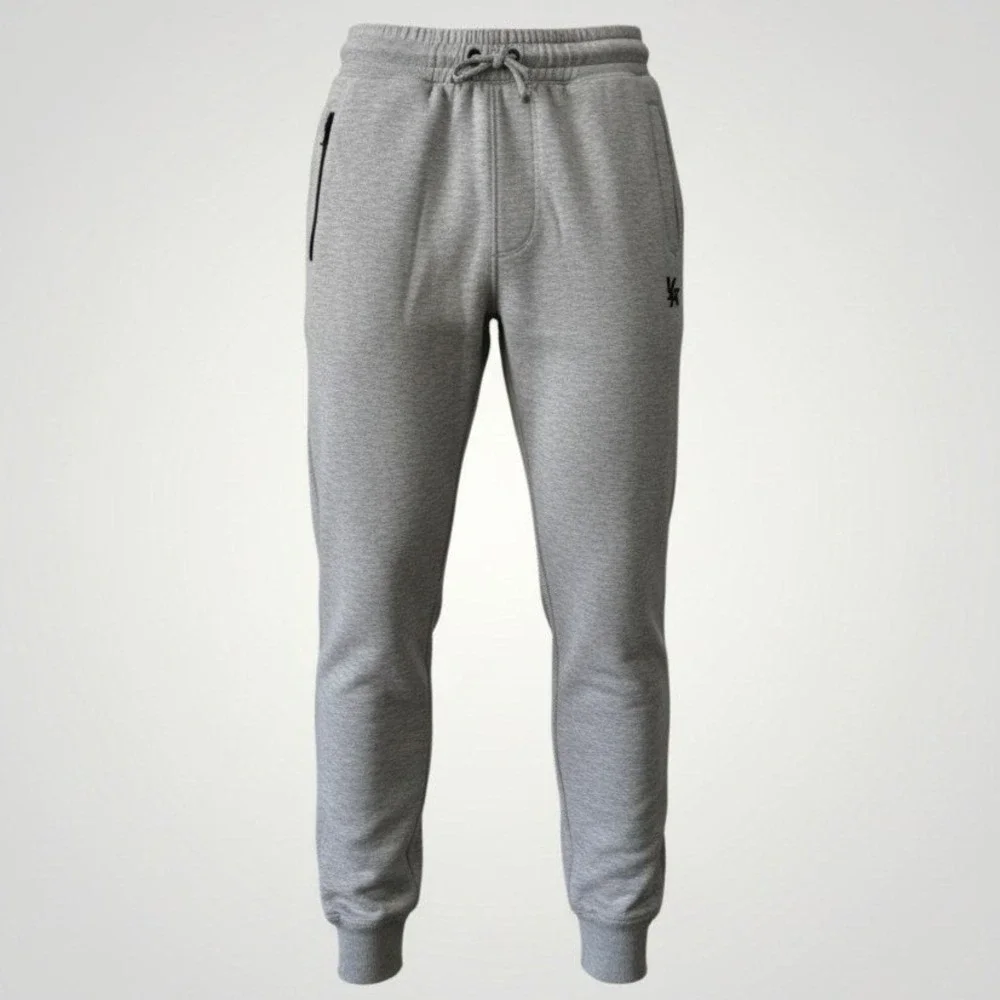 YoungLA Jogger Sweatpants Men Large Grey Athletic Fleece Pockets Gym Fitness